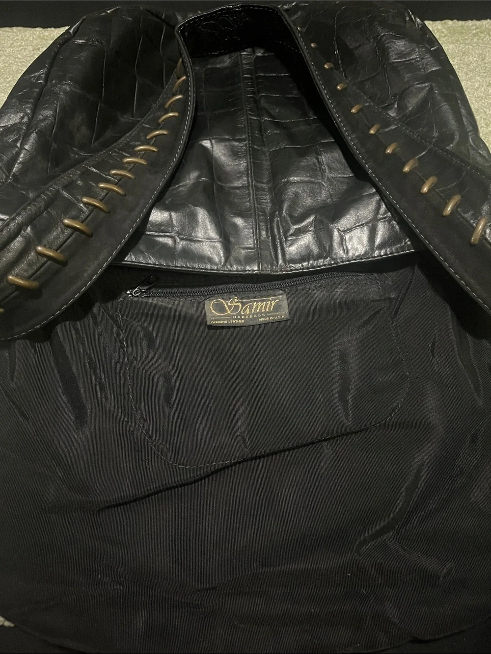 Classic Black Leather Crossbody Bag